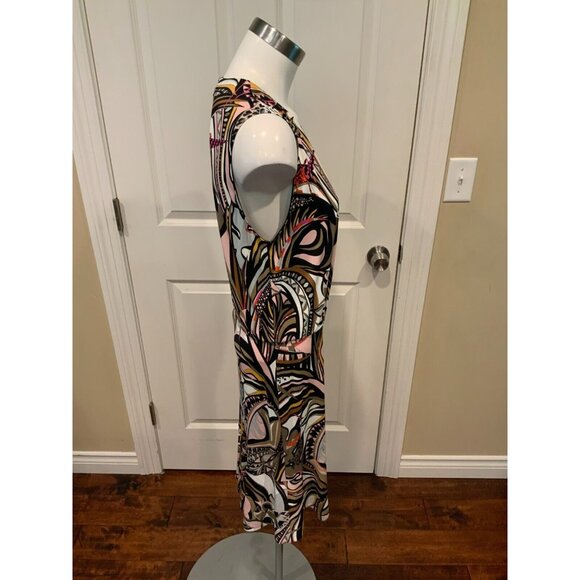 Emilio Pucci Multicolor Grasshopper Sleeveless V-Neck Dress Size 12 (US) 46 (IT) - Picture 4 of 7